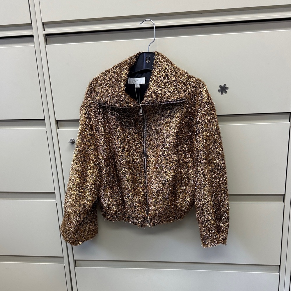 Metallic thread bomber jacket NWT - image 2